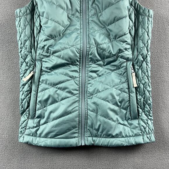 LL Bean Vest Womens Small Teal Fleece Lined Primaloft Quilted Full Zip Outdoor - Picture 3 of 8